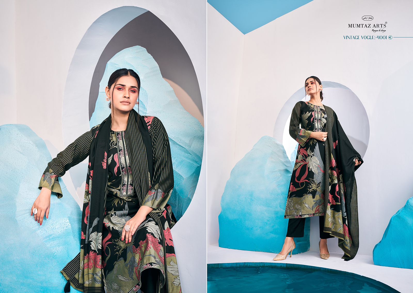 Mumtaz Vintage Vogue Viscose Designer Dress Material Collection